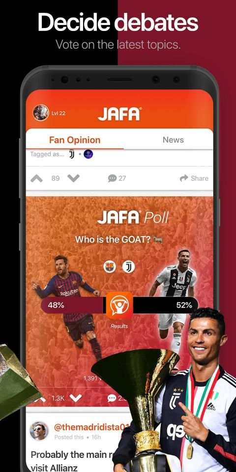 JAFA: Football Fan Opinion & Personalised News App स्क्रीनशॉट 8