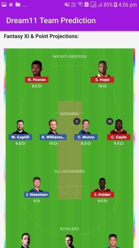 Dream Prediction Team for d11,m11 screenshot 3
