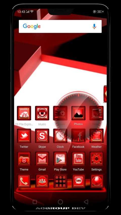 Next Launcher 3D Red Box Theme स्क्रीनशॉट 6