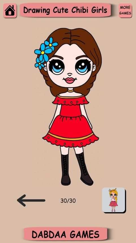 Drawing Cute Chibi Girls, How to draw girls screenshot 6