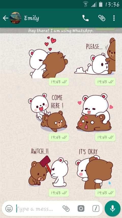 Lovely Bears Stickers For Whatsapp - WASticker screenshot 3
