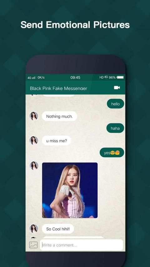 Black Pink Fake WhatsChat Messenger screenshot 1