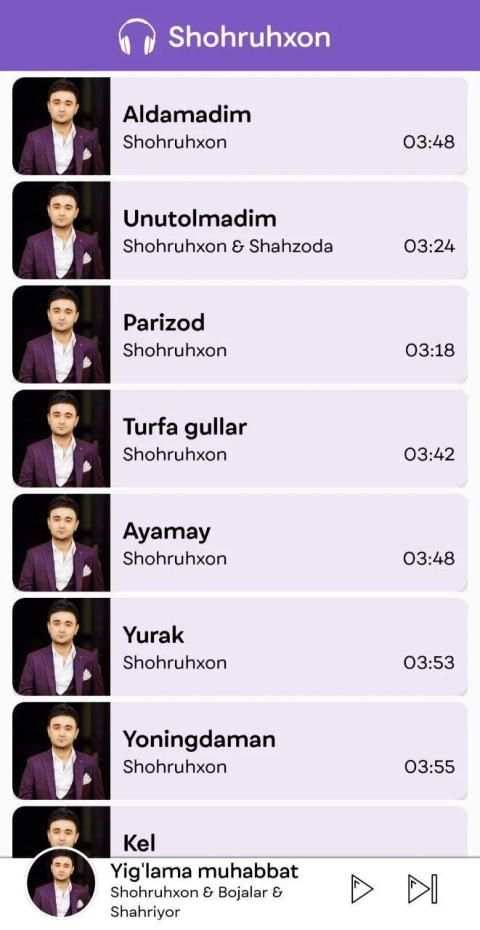 Shohruhxon qo'shiqlari 2019 screenshot 1
