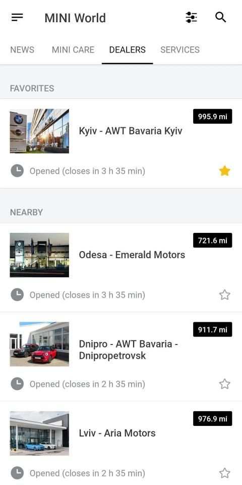 myMINI UA screenshot 2