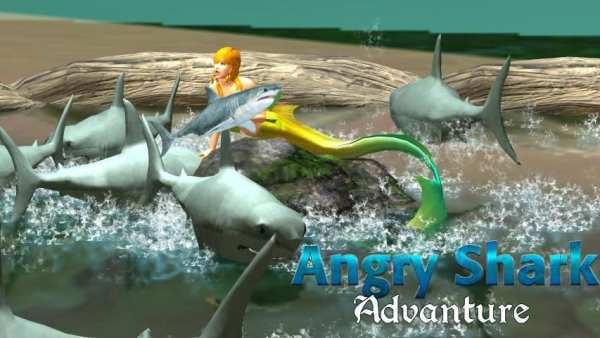 Angry Shark Hunting Rescue Mermaid Sea Adventure स्क्रीनशॉट 2