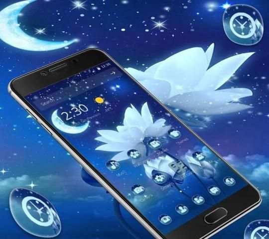 Night Moon Glitter Lotus Theme screenshot 4