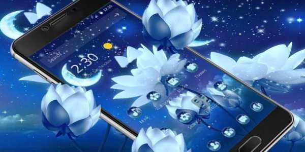 Night Moon Glitter Lotus Theme screenshot 1