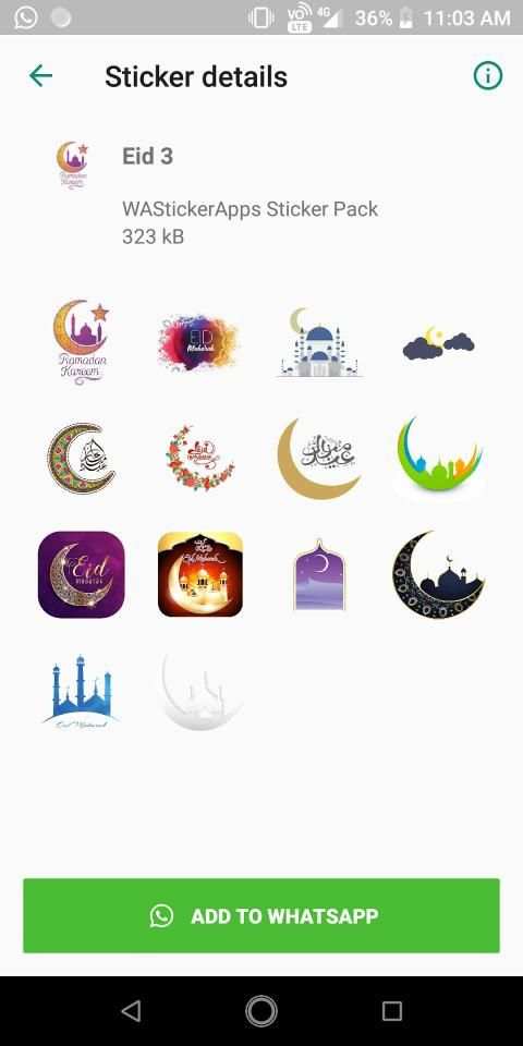 WAStickerApps Eid Sticker Pack स्क्रीनशॉट 2