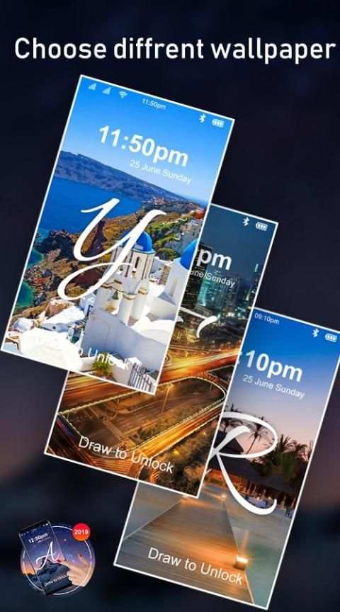 Letter Lock Screen : Gesture Lock Screen स्क्रीनशॉट 2