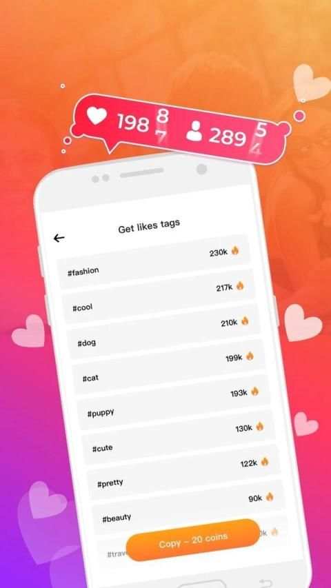 Likes for Likes & Instagram Hashtag for Follower screenshot 1