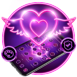 Valentine Day Neon Heart Theme आइकन