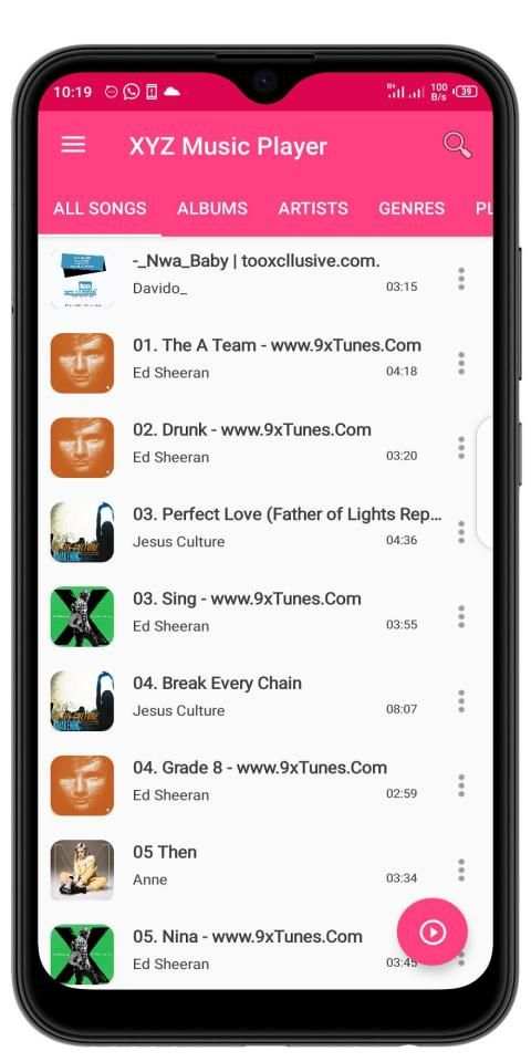 XYZ MUSIC PLAYER स्क्रीनशॉट 2