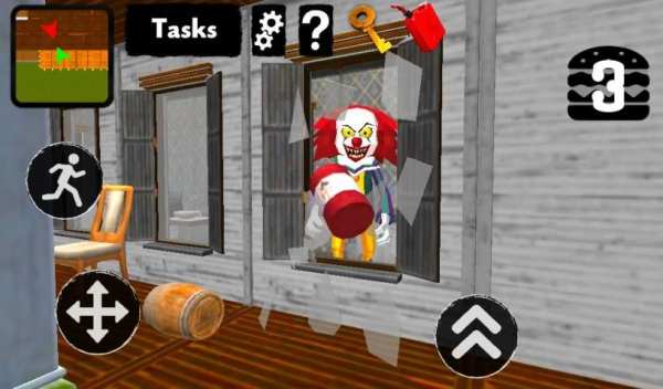 Neighbor Clown. Scary Escape 3D स्क्रीनशॉट 1