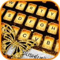 Gold Glitter Butterfly Keyboard