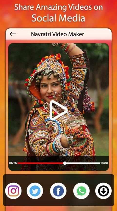 Navratri Video Maker Music : Photo Video Maker स्क्रीनशॉट 1