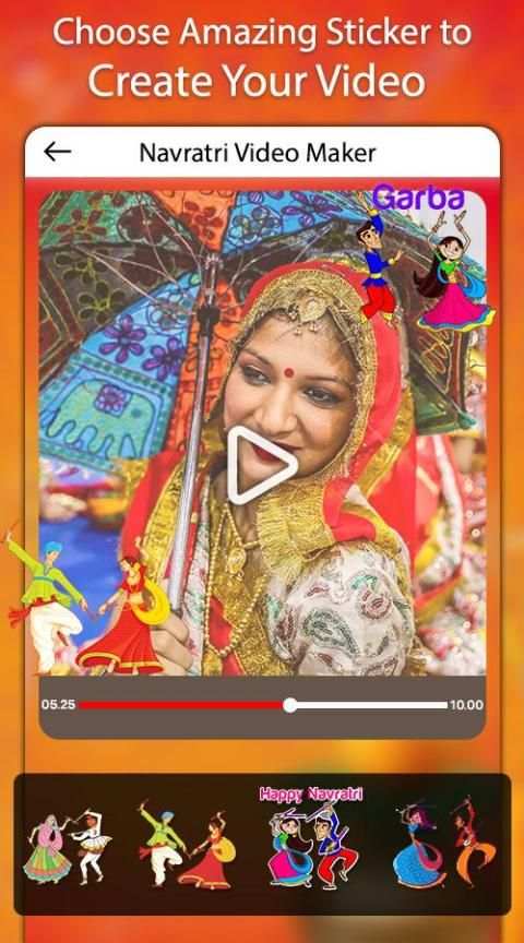 Navratri Video Maker Music : Photo Video Maker स्क्रीनशॉट 2