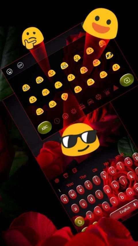 Romantic Red Rose Keyboard स्क्रीनशॉट 1