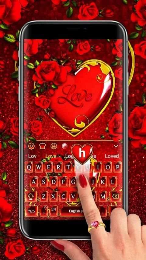 Valentine Heart Keyboard Theme स्क्रीनशॉट 2