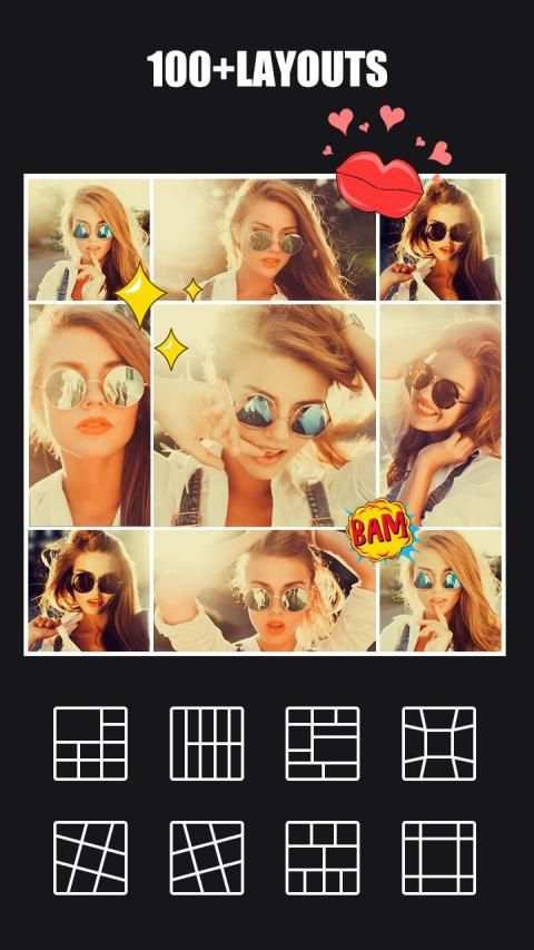 Collage Maker- Poto Grid, Square fit, music video screenshot 8