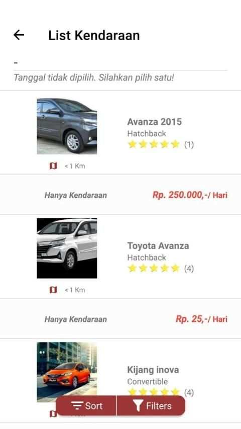 RentOn - Aplikasi Rental Mobil Online Indonesia screenshot 4