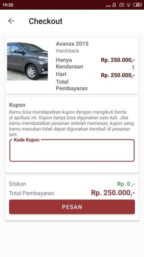 RentOn - Aplikasi Rental Mobil Online Indonesia screenshot 1