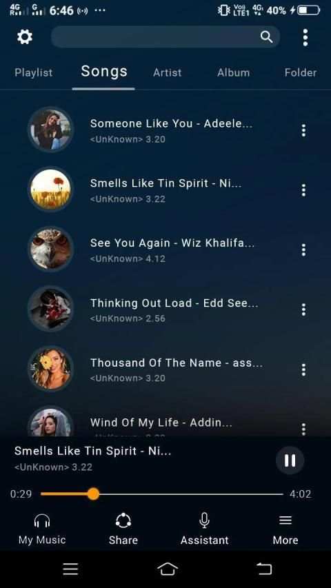 Music Player 6 تصوير الشاشة