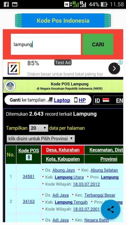 Cari Kode Pos screenshot 4