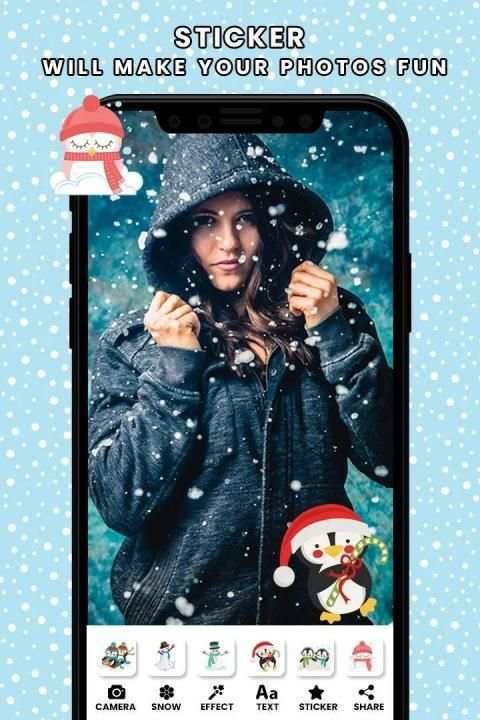 Snow Photo Editor - Colorful Snow स्क्रीनशॉट 2