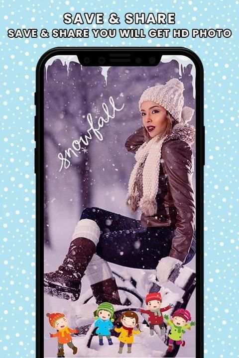 Snow Photo Editor - Colorful Snow स्क्रीनशॉट 1