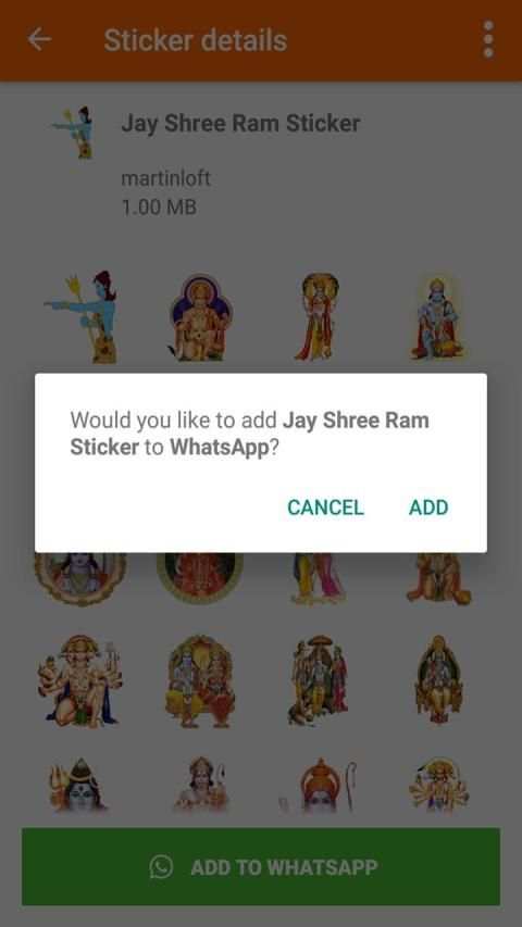 Jay Sharee Ram Stickers - जय श्री राम screenshot 1