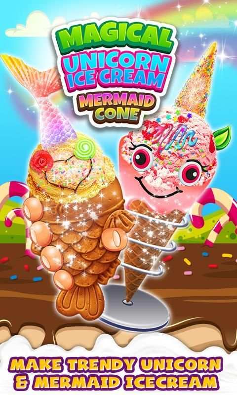Magical Unicorn: Mermaid Ice Cream Cone Cooking screenshot 10