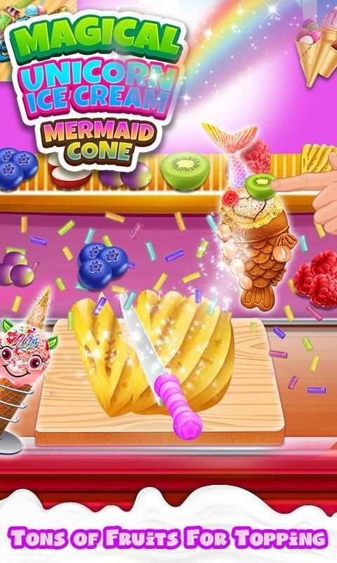 Magical Unicorn: Mermaid Ice Cream Cone Cooking screenshot 8
