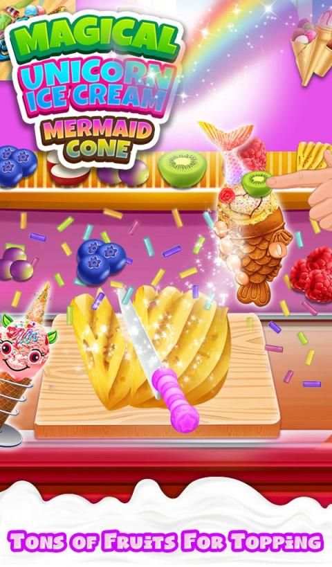 Magical Unicorn: Mermaid Ice Cream Cone Cooking screenshot 3