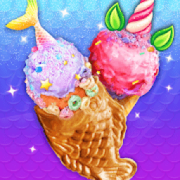Magical Unicorn: Mermaid Ice Cream Cone Cooking icon