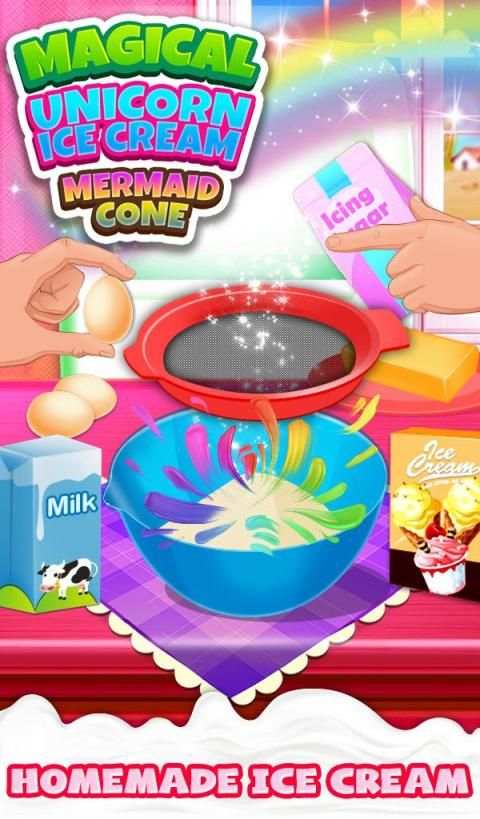 Magical Unicorn: Mermaid Ice Cream Cone Cooking screenshot 4