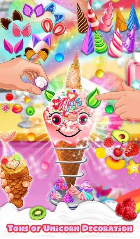 Magical Unicorn: Mermaid Ice Cream Cone Cooking screenshot 2