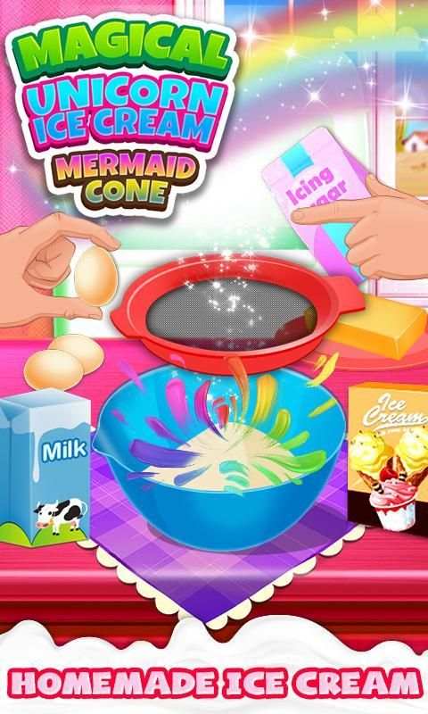Magical Unicorn: Mermaid Ice Cream Cone Cooking screenshot 9