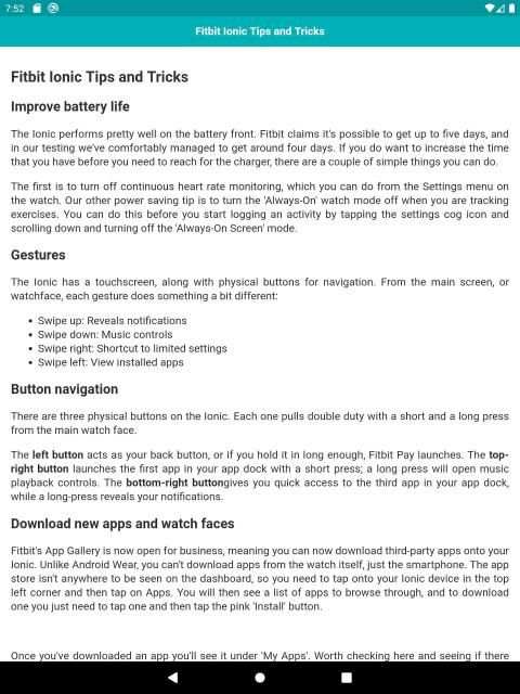 User guide for Fitbit Ionic screenshot 3