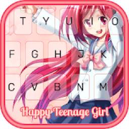 Happy Teenage Girl Keyboard