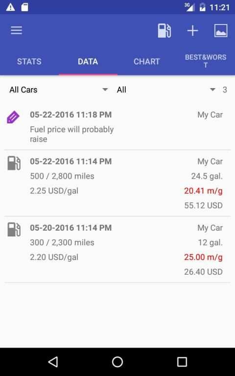 My Cars (Fuel logger++) स्क्रीनशॉट 5