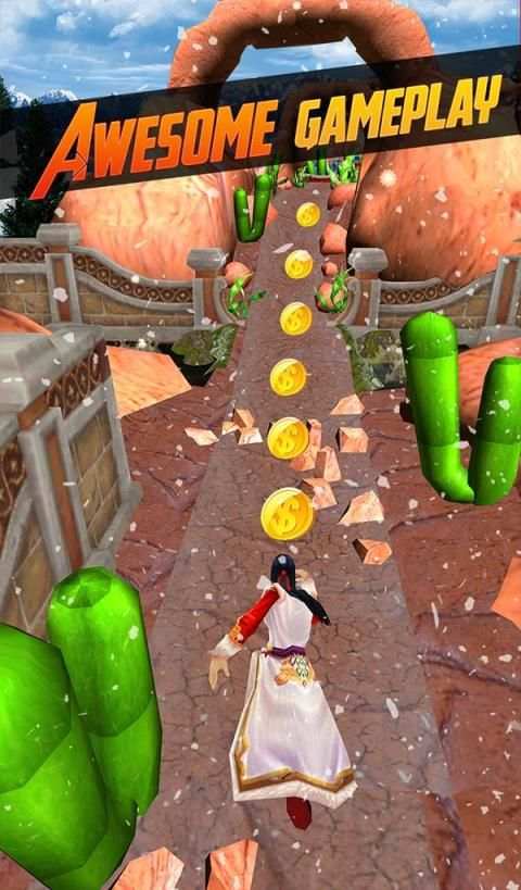 Snow Temple Escape - Evil Runner Game 3D स्क्रीनशॉट 1