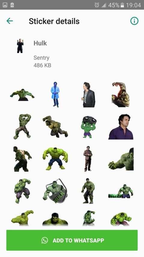 * Stickers Avengers for WhatsApp * screenshot 1