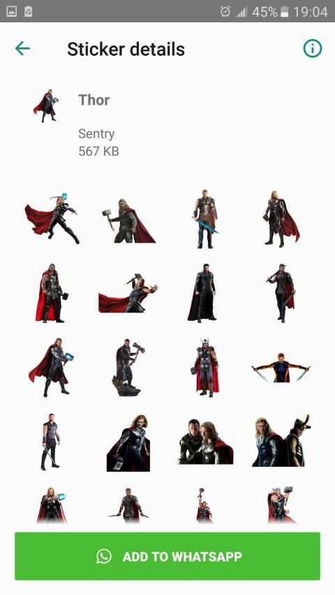 * Stickers Avengers for WhatsApp * screenshot 2