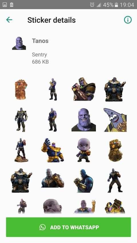 * Stickers Avengers for WhatsApp * screenshot 3