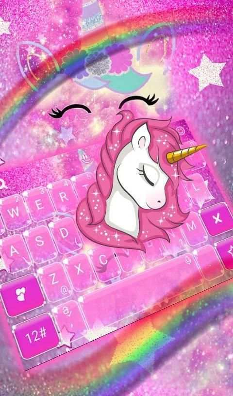 Pink Unicorn Keyboard Theme screenshot 5