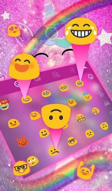 Pink Unicorn Keyboard Theme screenshot 2