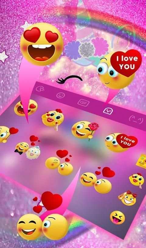 Pink Unicorn Keyboard Theme screenshot 1