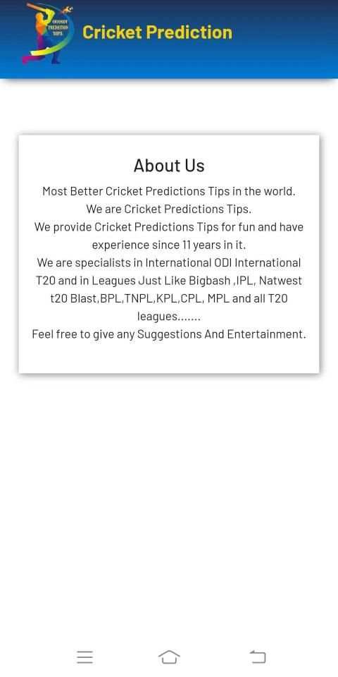 Cricket Prediction screenshot 1