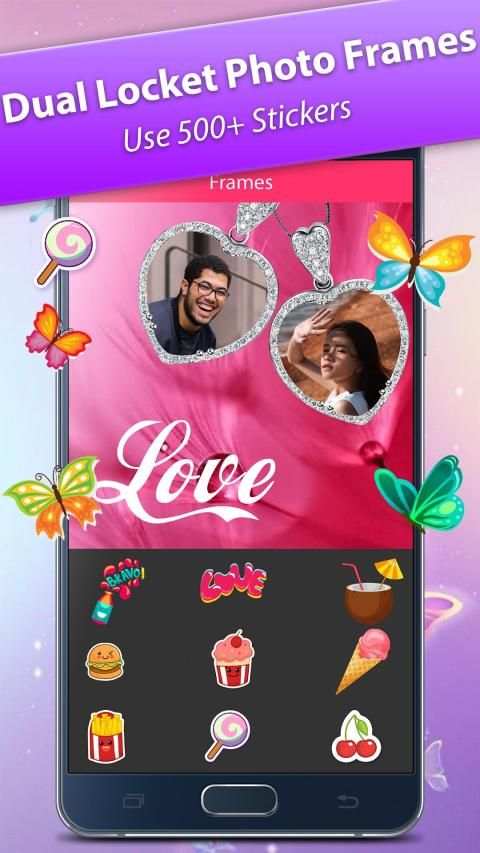 Dual Love Locket Photo Frames - Love Photo Editor screenshot 2