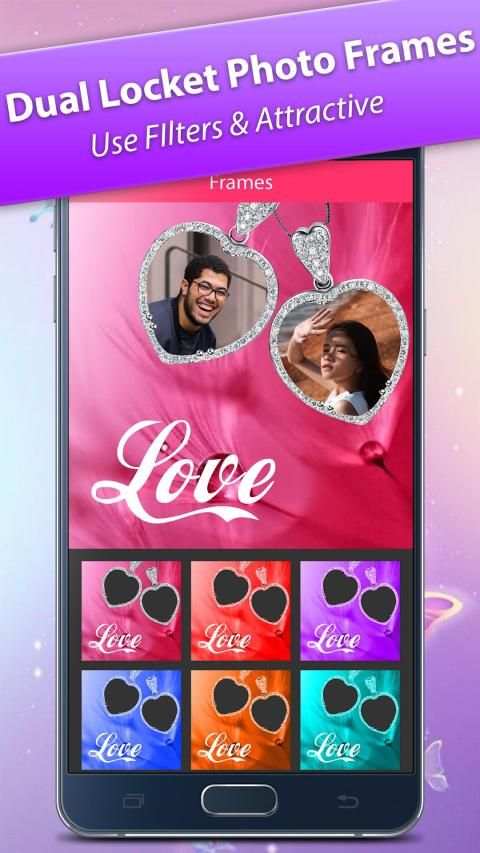 Dual Love Locket Photo Frames - Love Photo Editor screenshot 3